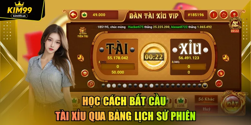 Học cách bắt cầu tài xỉu qua bảng lịch sử phiên